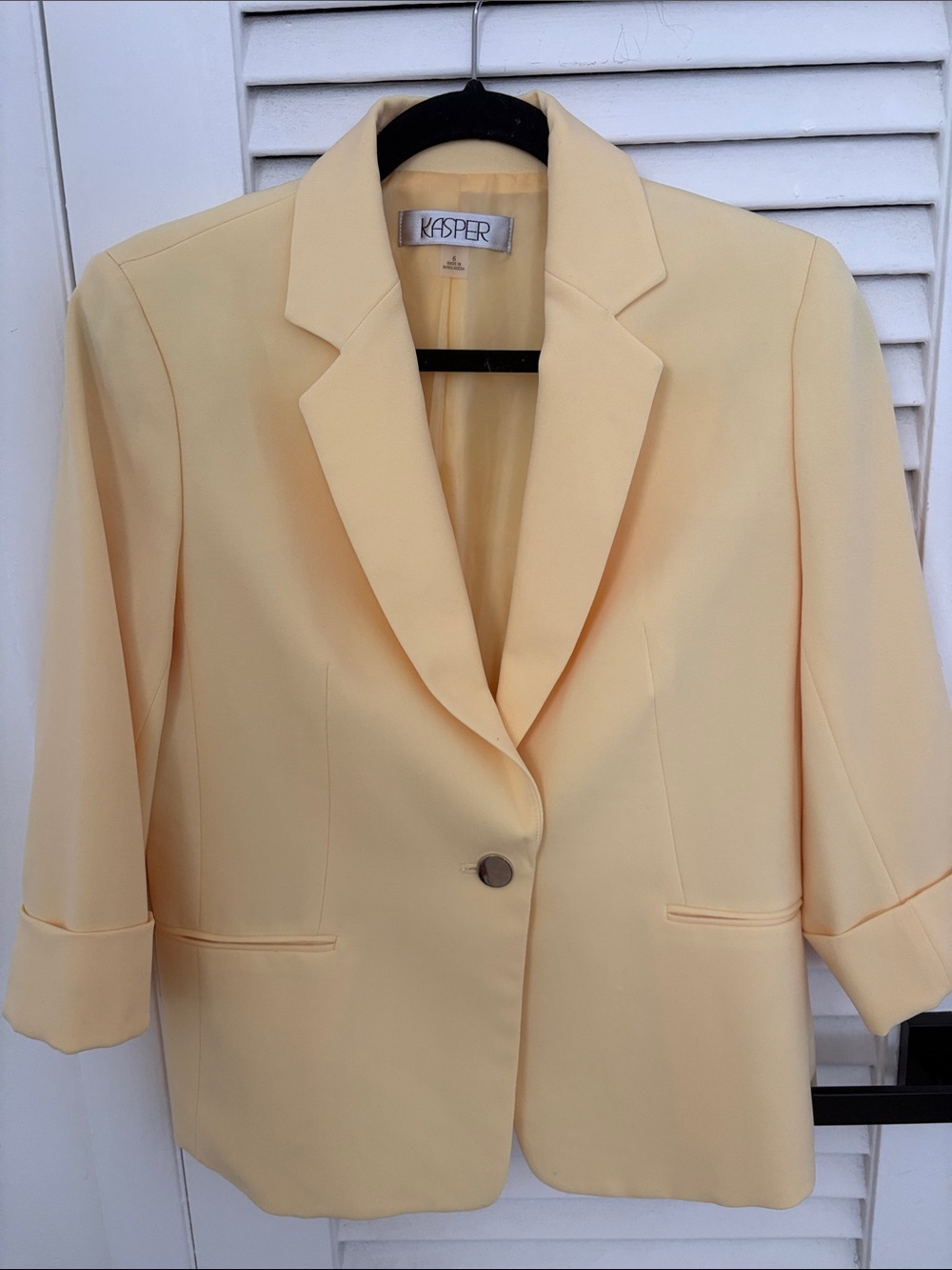 Kasper Women's Soft Lemon Single-Button Blazer